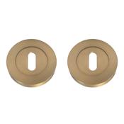 Satin Brass Round Escutcheon Set