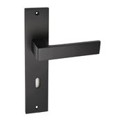 Saturn Flat Black Backplate Handle - Backplate Lock (Per Pair)