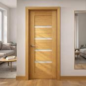 Shaker White Oak Vision Panel Door Pre-Glazed (40mm) - 80.3" x 32.5" (2040 x 826 x 40mm) image