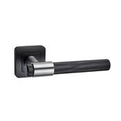 Stratus Flat Black &amp; Nickel Brushed Square Rose Handle