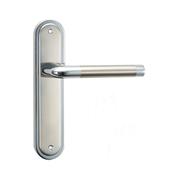 Tempest Nickel Brushed &amp; Polished Chrome Backplate Handle - Backplate Latch (Per Pair)