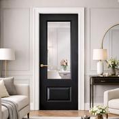 Toledo Black Primer Plus 1 Lite Pre-Glazed Door (35mm) - 78" x 33" (1981 x 838 x 35mm)