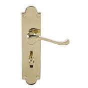 Victorian 8" Brass Backplate Handle - Backplate Bathroom WC (Per Pair)