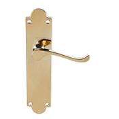 Victorian 8" Brass Backplate Handle - Backplate Latch (Per Pair)