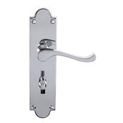 Victorian 8" Polished Chrome Backplate Handle - Backplate Bathroom WC (Per Pair)