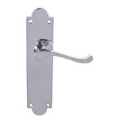 Victorian 8" Polished Chrome Backplate Handle - Backplate Latch (Per Pair)