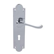Victorian 8" Polished Chrome Backplate Handle - Backplate Lock (Per Pair)