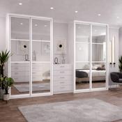 White Framed Mirror Doors - 2ft (610mm) Door