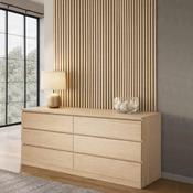 White Stained Oak Acoustic Slatwall Panel - 2400 x 600 x 21mm