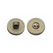Antique Brass WC Round Thumbturn Set image