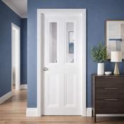 Ardmore White Primed 2 Lite Pre-Glazed Door (40mm) - 78" x 30" (1981 x 762 x 40mm) image