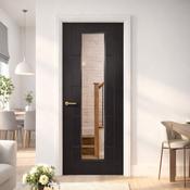 Iseo Black Primer Plus 1 Lite Pre-Glazed Door (35mm) - 78" x 30" (1981 x 762 x 35mm) image