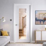 Iseo White Primer Plus 1 Lite Pre-Glazed Door (35mm) - 78" x 27" (1981 x 686 x 35mm) image