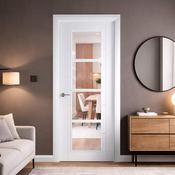 Iseo White Primed 4 Lite Pre-Glazed Door (40mm) - 78" x 30" (1981 x 762 x 40mm)