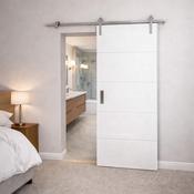 Manhattan White Primed Barn Door Set (40mm) - 82.7" x 36.2" (2100 x 920 x 40mm) image