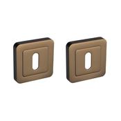Matt Coffee Square Escutcheon Set