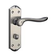 Monet Black Nickel &amp; Nickel Brushed Blackplate Handle - Backplate Bathroom WC (Per Pair) image