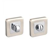 Nickel Brushed &amp; Polished Chrome WC Square Thumbturn Set image