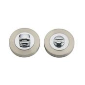 Nickel Brushed &amp; Polished Chrome WC Round Thumbturn Set