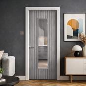Ottawa Lava Grey 1 Lite Pre-Glazed Laminate Door (35mm) - 78" x 30" (1981 x 762 x 35mm) image