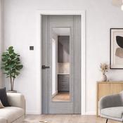 Seattle Urban Grey 1 Lite Pre-Glazed Laminate Door (35mm) - 78" x 30" (1981 x 762 x 35mm) image
