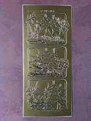 Framed Reindeer Sleigh Gold