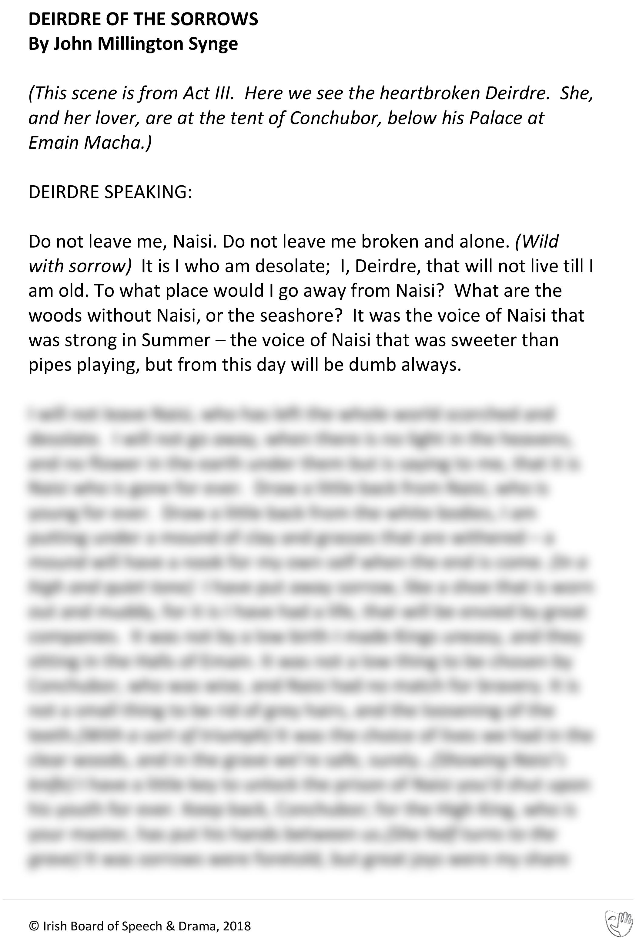 Deirdre Of The Sorrows (Deirdre Speaking) in Dublin | GetLocal Ireland