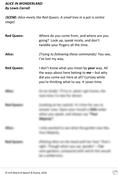 Alice In Wonderland (Red Queen and Alice Speaking)