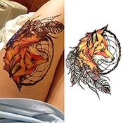 Temporary Tattoo HB-358 Fox and Dreamcatcher | Dublin Body Paint image