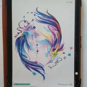 Temporary Tattoo LC-766 Pisces Fish Pencil Drawing | Dublin Body Paint