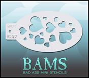 Bad Ass Stencils - BAM 1042 - Lots of Hearts | Dublin Body Paint image
