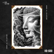 Temporary Tattoo HB-688 Buddha and Dragon | Dublin Body Paint image