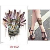 Temporary Tattoo TH-092 Cat with Feathers | Dublin Body Paint image