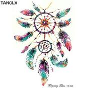 Temporary Tattoo HB-628 Rainbow Feather Dreamcatcher | Dublin Body Paint image