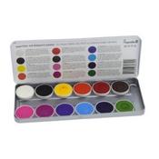 Superstar Aqua Face and Bodypaint palette 12 colours SPARKLING FACES by Svetlana Keller | Dublin Body Paint image