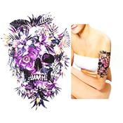 Temporary Tattoo HB-362 Skull Jungle Flowers Birds | Dublin Body Paint image