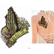 Temporary Tattoo HB-541 Monster Zombie Hands Brain Flowers | Dublin Body Paint image