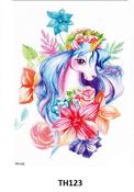 Temporary Tattoo TH-123 Unicorn Watercolour Illustration | Dublin Body Paint image