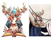 Temporary Tattoo LC-524 Deer and Flower | Dublin Body Paint image