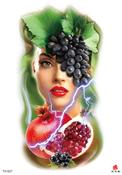 Temporary Tattoo TH-527 Woman with Fruit | Dublin Body Paint image