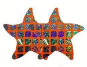 Pasties (Nipple Covers) 1 Pair of Starfish Shaped Hologram and Neon Orange | Dublin Body Paint image