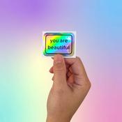 You Are Beautiful Holographic Classic Stickers (20 pack) | Dublin Body Paint