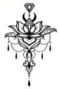 QuickTattoo Lotus Drop Chandelier (Glitter Tattoo Stencil/Transfer) | Dublin Body Paint