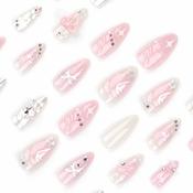 Never Have I Ever - Almond Press-on Nails - Bow Baby 2 | Dublin Body Paint image