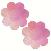 Pasties (Nipple Covers) 1 Pair of Pink Holographic Flower Shape | Dublin Body Paint image