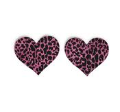 Pasties (Nipple Covers) - 1 Pair of Leopard Print Heart Pasties Nipple Covers | Dublin Body Paint