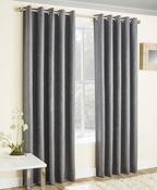 'Victoria - Grey' Thermal Blockout Eyelet Curtains image