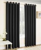 'Victoria - Black' Thermal Blockout Eyelet Curtains image