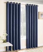 'Victoria - Navy' Thermal Blockout Eyelet Curtains image