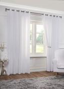 'Aalia Voile - White' Lined Eyelet Curtains image
